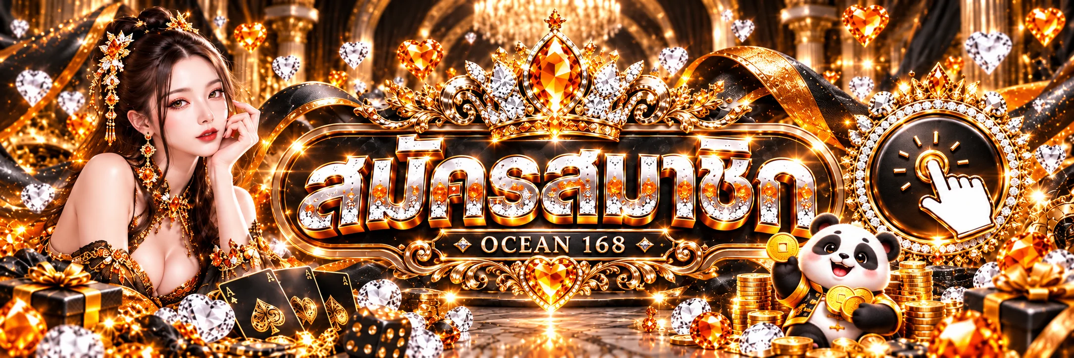 แบนเนอร์สมัครสมาชิกและทางเข้า OCEAN 168